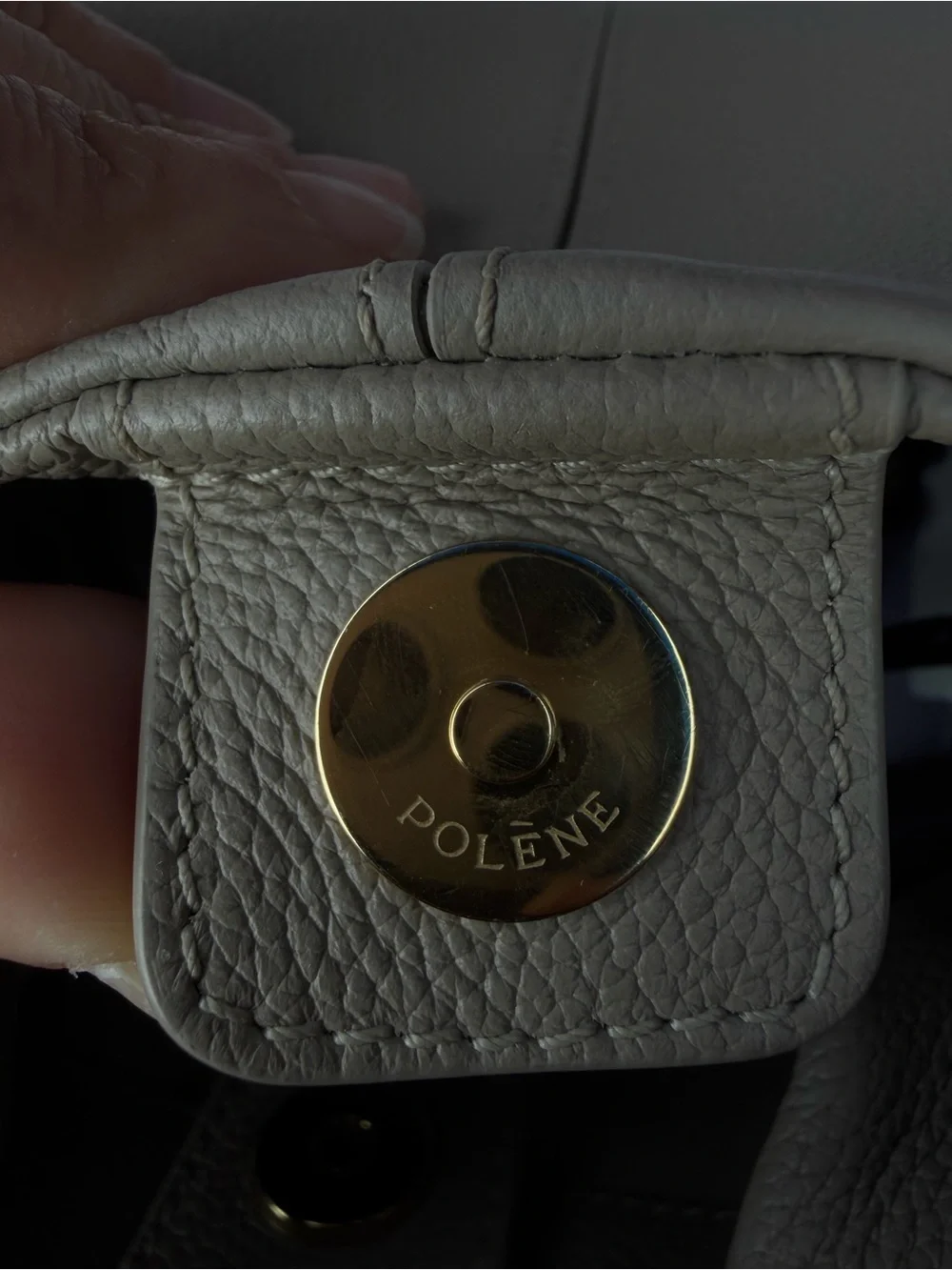 Polene Beige Pebbled Leather Bag - Picture 3 of 3